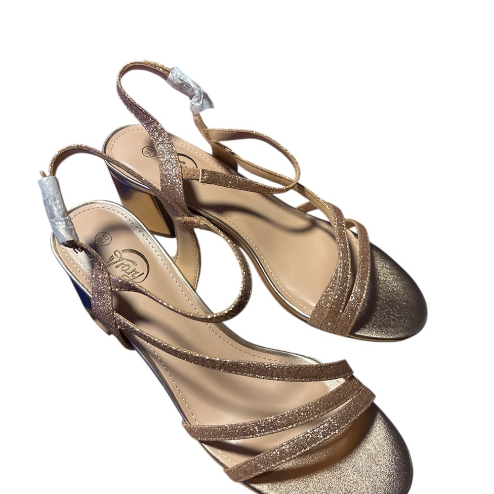 Trary Glittering Gold Strappy Sandals
